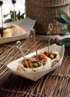 Disposable buffet cups BOAT, wooden, 16.5 cm x 8.5 cm, 50 pcs.
