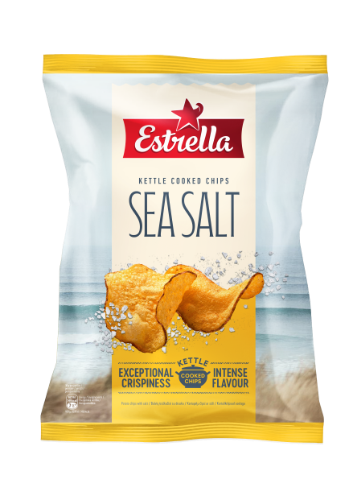 ESTRELLA KETTLE potato chips with sea salt, 120g