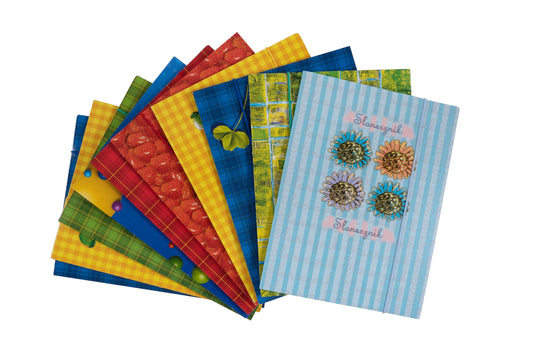 Document case with elastic A5, cardboard, assorted colors