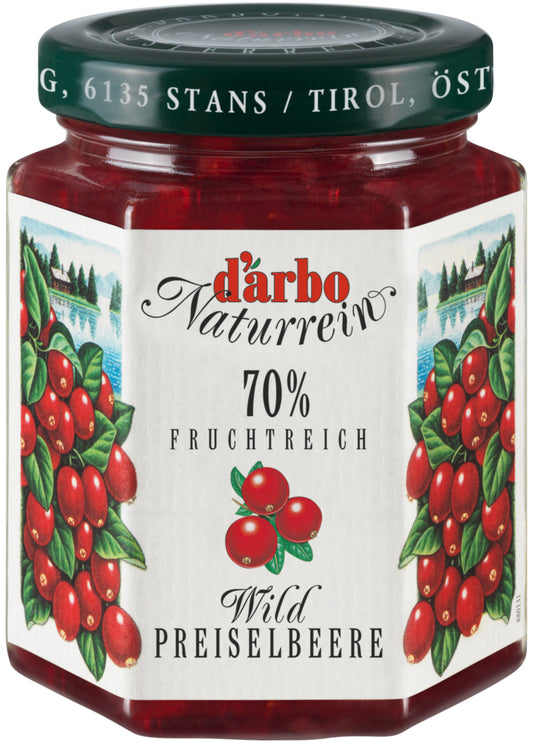 Lingonberry jam D'ARBO, 70%, 200 g