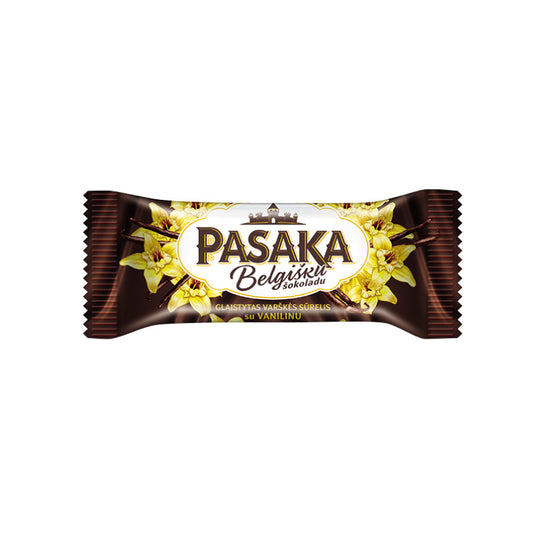 Glazed cottage cheese PASAKA, with Belgian chocolate and vanilla, 23%, 40 g