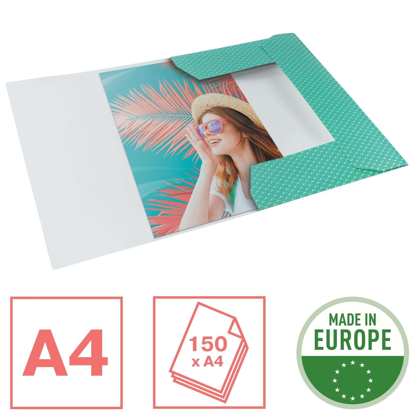 Document folder with elastic Esselte Colour'Breeze, A4, cardboard, green