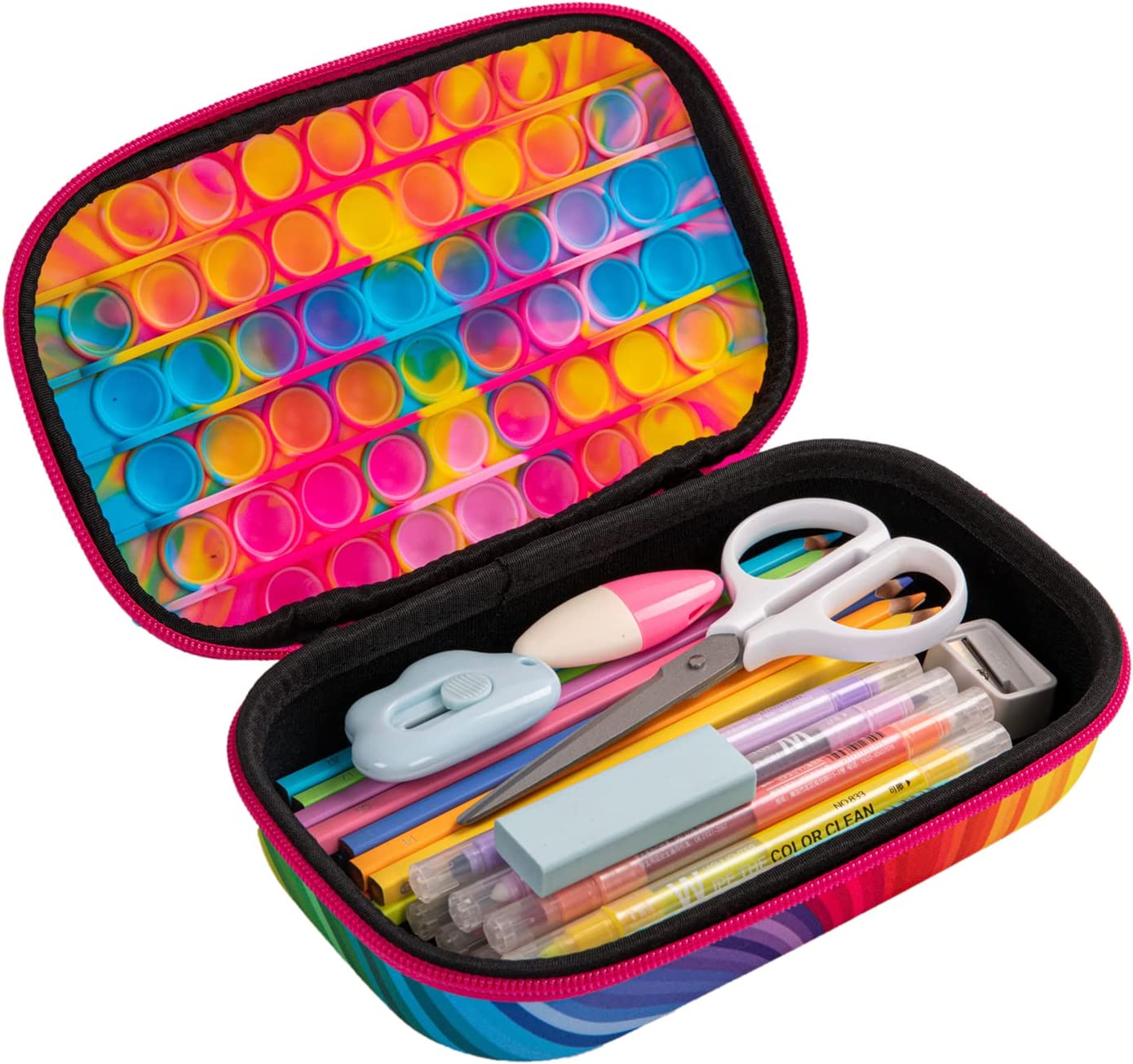 Penalas-pieštukinė ZIPIT ZIP & POP Storage Box, vaivorykštė