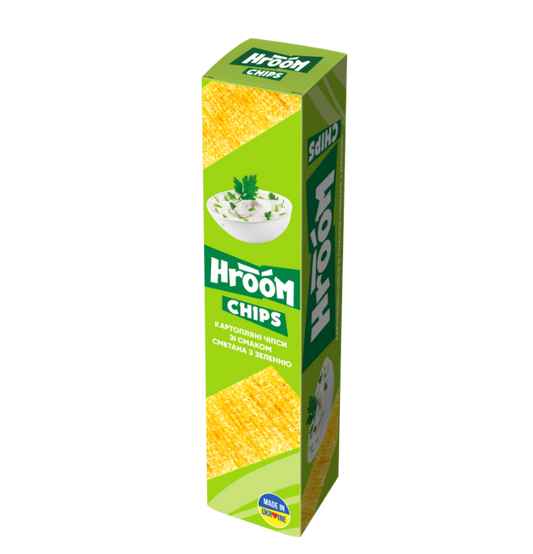 Potato chips HROOM, in strips, sour cream and herb flavor, 50 g