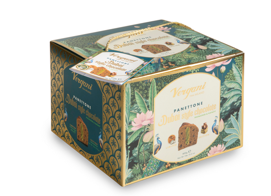 Pyr. PANETTONE, šokoladinis VERGANI, dubajietiško stiliaus, 800 g