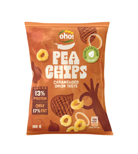 OHO pea chips, caramelized onion flavor, 100 g