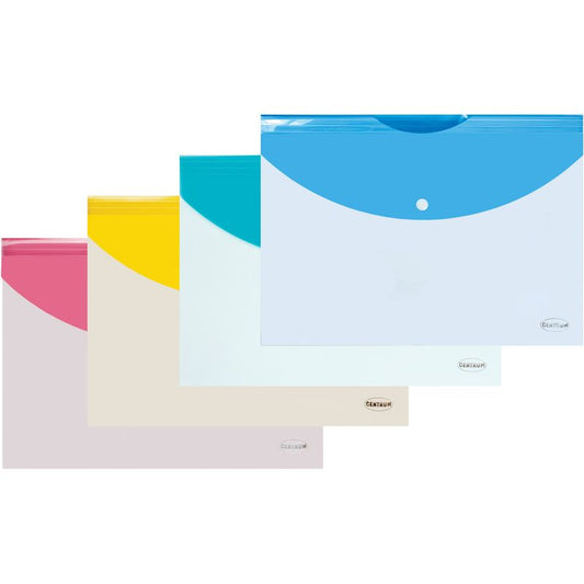 Folder (envelope) with clip CENTRUM, A4, PP, assorted colors
