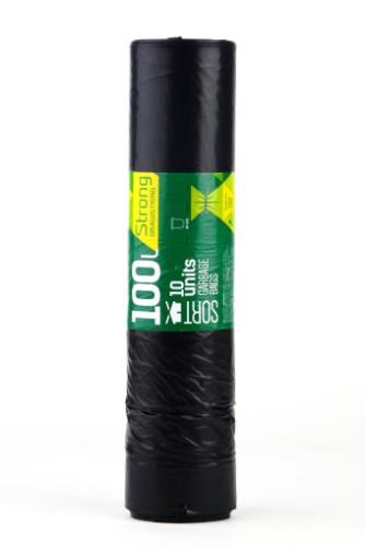 Garbage bag SORTEX, black, zip-lock, 100 L x 10pcs. 35MK