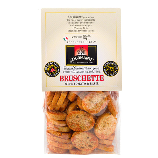 Bruschette GOURMANTE crackers, with tomatoes and basil, 150 g