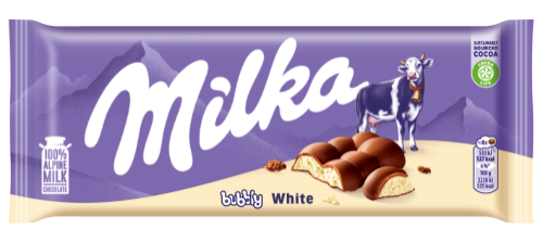 Chocolate MILKA Bubbly White, 95 g,