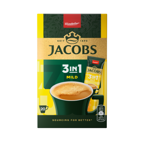 Kavos gėrimas JACOBS Mild 3in1,20x11,1g dėžutė