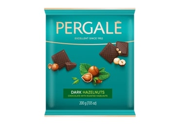 Chocolate PERGALĖ, dark, with whole hazelnuts, 200 g