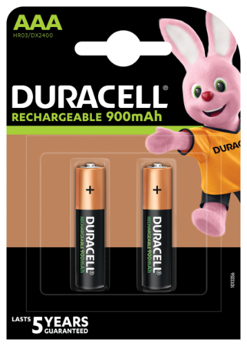 Rechargeable batteries DURACELL AAA 900 mAh, 2 pcs
