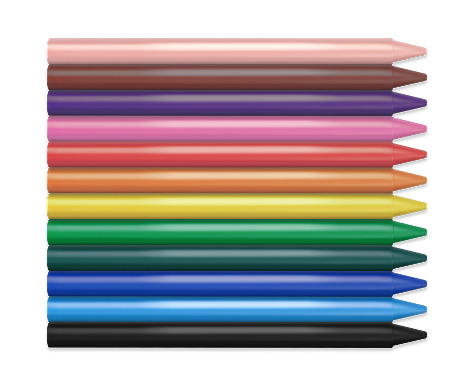Vaškinės kreidelės JOVI Plasticolor, 12 spalvų