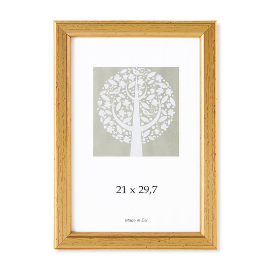 Nuotraukų rėmelis, plastikinis, A4, 21x29,7 cm, aukso sp.