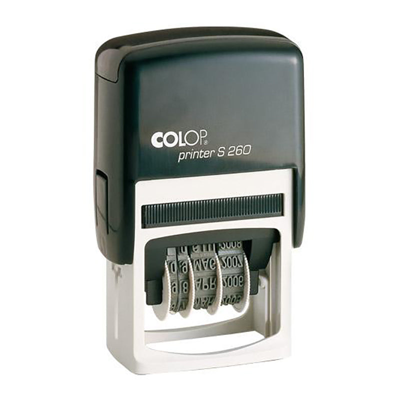 Stamp COLOP S260, date format DD.MM.YYYY, colorless pad