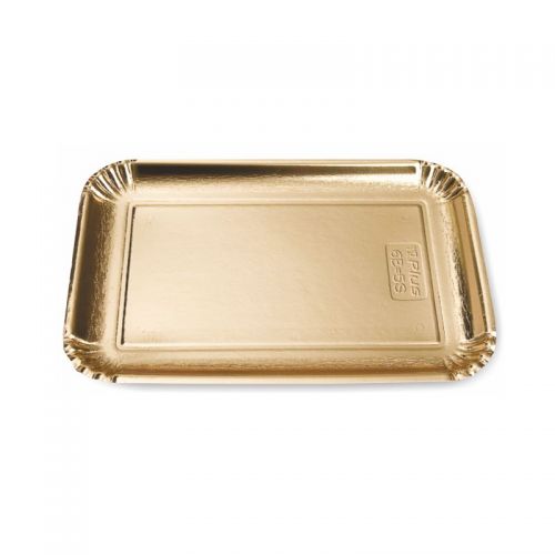 Disposable trays, gold color, cardboard, 27.3 x 19 cm, 200 pcs.