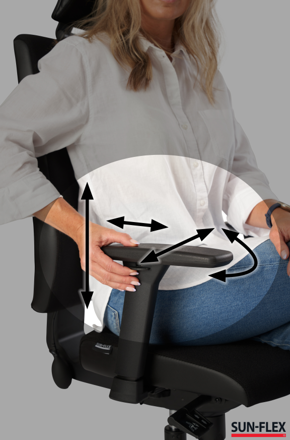 Office chair SUN-FLEX OFFICECHAIR HB with headrest, black