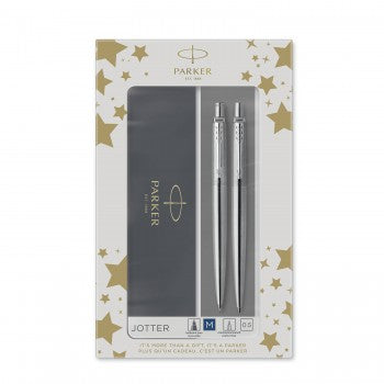 Set Parker Mechanical Pencil + Jotter Stainless Steel CT Ballpoint Pen