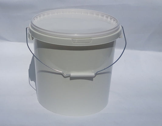Bucket for food products, with airtight lid/metal handle, PP, 20 l, pcs.