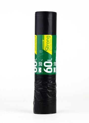 Garbage bag SORTEX, black, zip-lock, 60 L x 10 pcs., 30MK