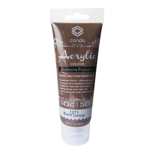 Acrylic paint 75 ml 1271, burnt brown