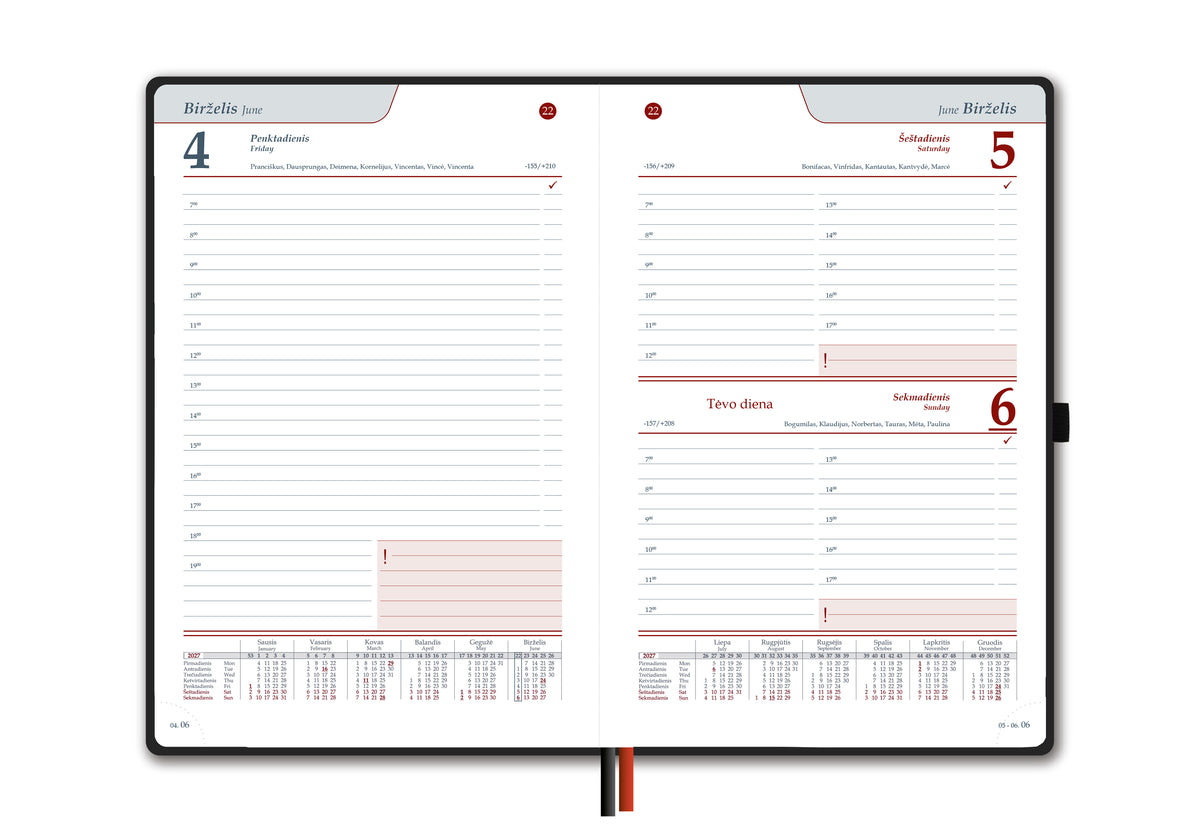 Calendar LINE, 2026, PU, A5, black LT
