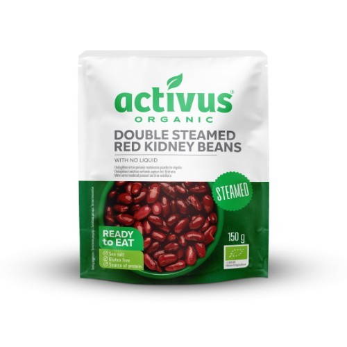 Ekologiškos raudonosios pupelės be skysčio ACTIVUS, plast. maišelyje, 150g LT-EKO-001