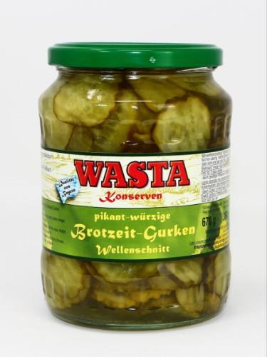 Pickled cucumber slices with groves, with sugar and sweetener, 670/360g