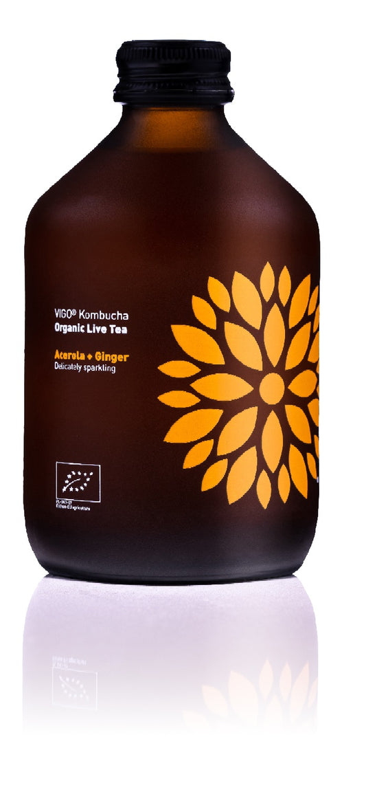 Refreshing tea drink VIGO Kombucha LT-EKO-001, BIO Acerola+Ginger, 330ml