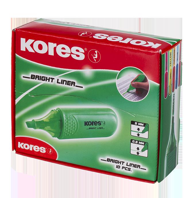 Text marker KORES BRIGHT LINER, green