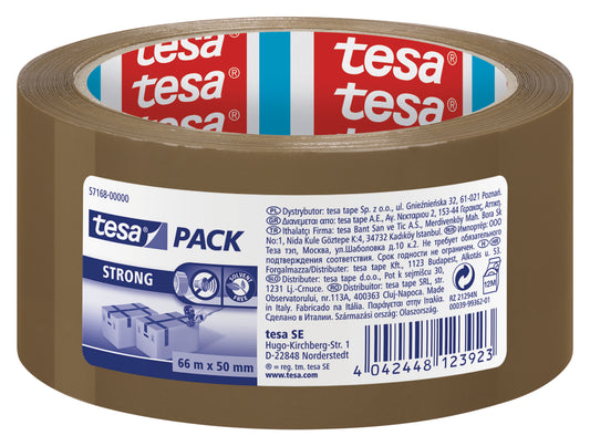 Tyli pakavimo juosta TESA PACK Strong, stipri, 50mm x 66m, ruda