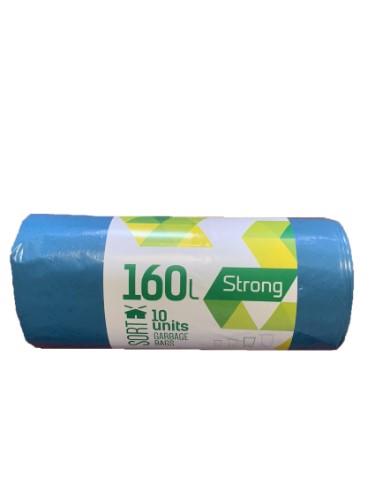 Garbage bags, SORTEX, 160 l, 50 mk, 75 x 115 cm, blue, 10 pcs.