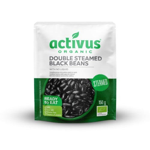 Ekologiškos juodosios pupelės be skysčio ACTIVUS, plast. maišelyje, 150g LT-EKO-001