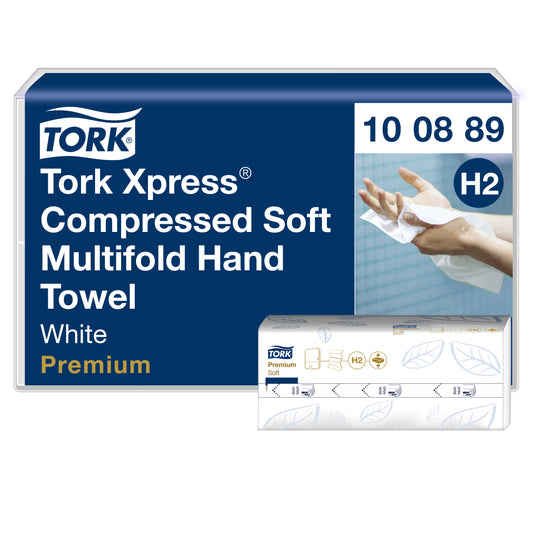 Tork Xpress Soft Multifold suspausti minkšti popieriniai rankšluosčiai, H2 100889, 2 sl., 225 serv., 22,2x24 cm, balta sp.