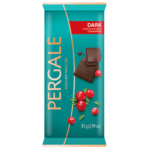 Chocolate PERGALĖ, dark, with cranberries, 85 g