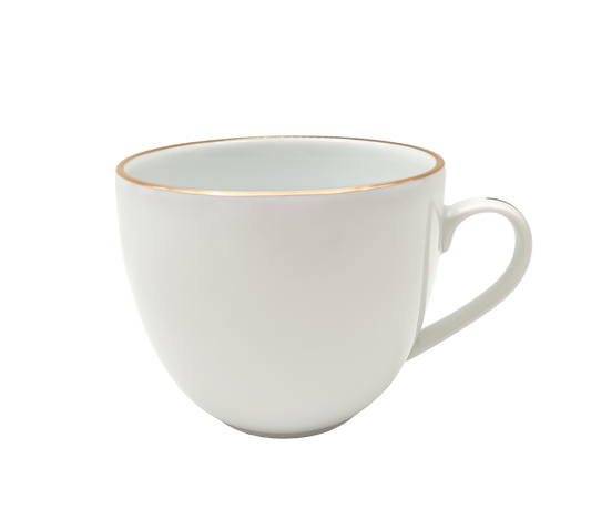 Gold mug, porcelain, with saucer, 320 ml, D 10 cm, H 9 cm, pcs.
