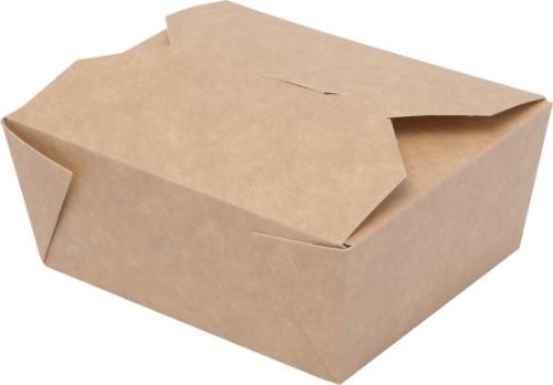 Disposable food box Lunch, light brown, paper, 14 x 10 x 5 cm, 50 pcs