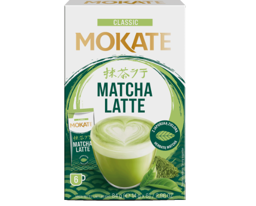 Green tea drink MOKATE Matcha latte, 6 x 14g