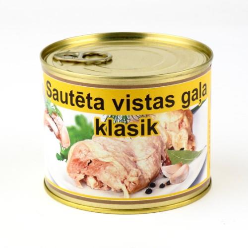 Troškintos vištienos drebučiuose konservai, 525 g