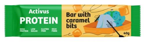 Protein bar ACTIVUS with caramel pieces, 40g