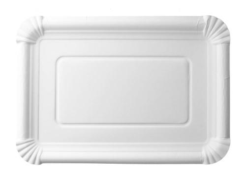 Disposable plate, white, paper/uncoated, 17.5 x 24 cm, 250 pcs