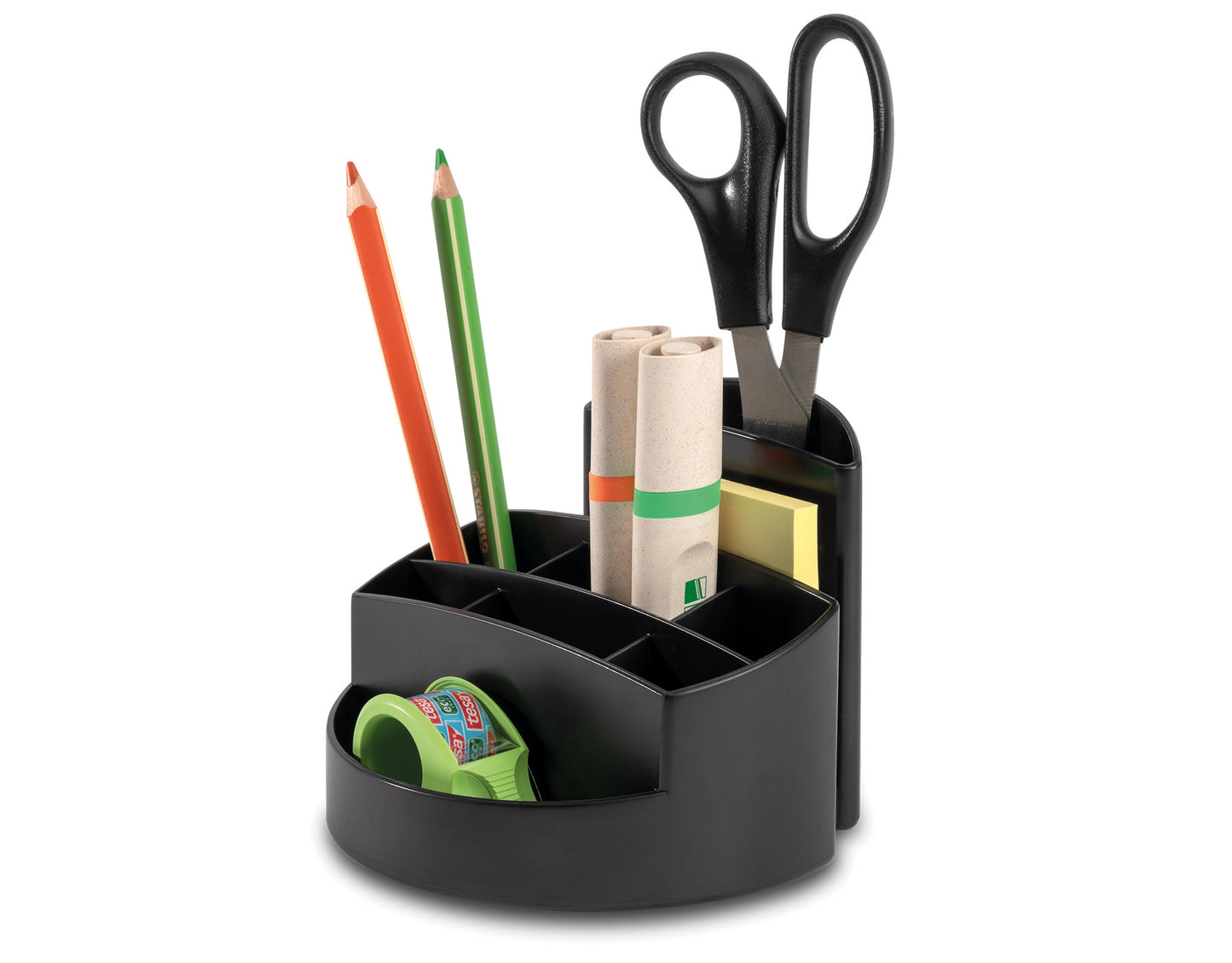 Pencil case RONDO KARMA, 9 compartments, black