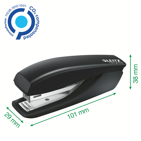 Leitz Recycle Mini stapler, staples up to 10 sheets, black