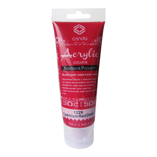 Acrylic paint 75 ml 1229, cadmium red