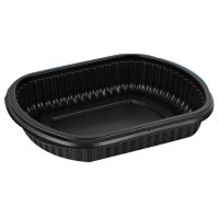 MEALBOX food box, black, PP, 714 ml, 207 x 170 x 38 mm, 63 pcs.
