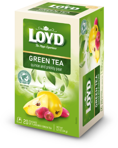 Green tea LOYD, quince and prickly pear flavor, 20 x 1.7g