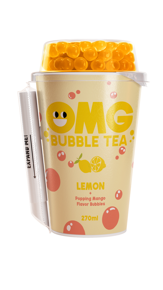 Arbatos gėrimas OMG, citrinų skonio su mango burbuliukais, 270 ml