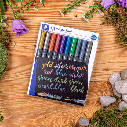 STAEDTLER Metallic Brush Marker Set, 10 pcs.
