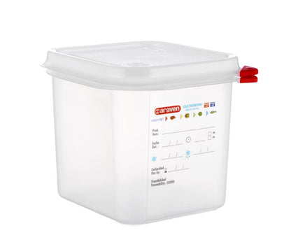Gastro container AIRTIGHT GN1/6, with lid, PP, 2.6 l, H 15 cm, pcs.